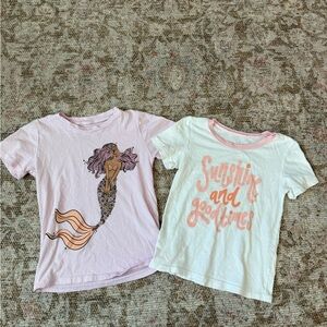 Mermaid and Sunshine Kids T-Shirts - Pink and White